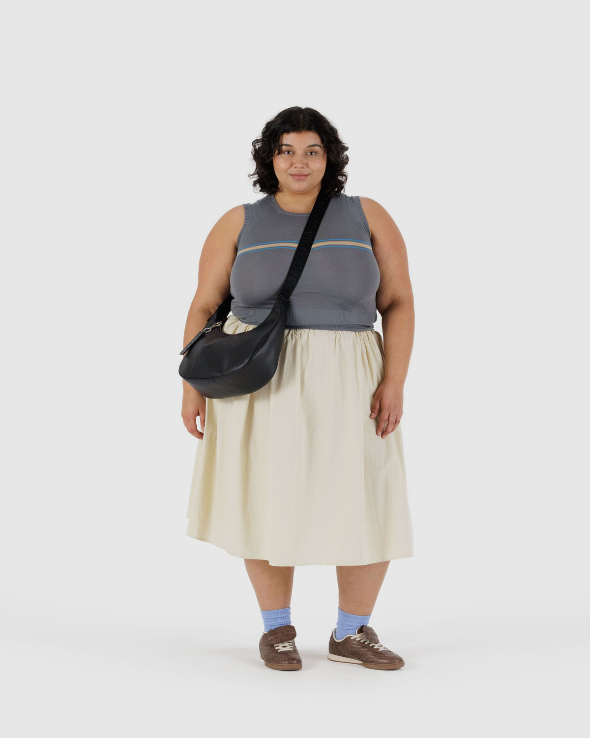 Medium Recycled Leather Crescent Bag - Image 2