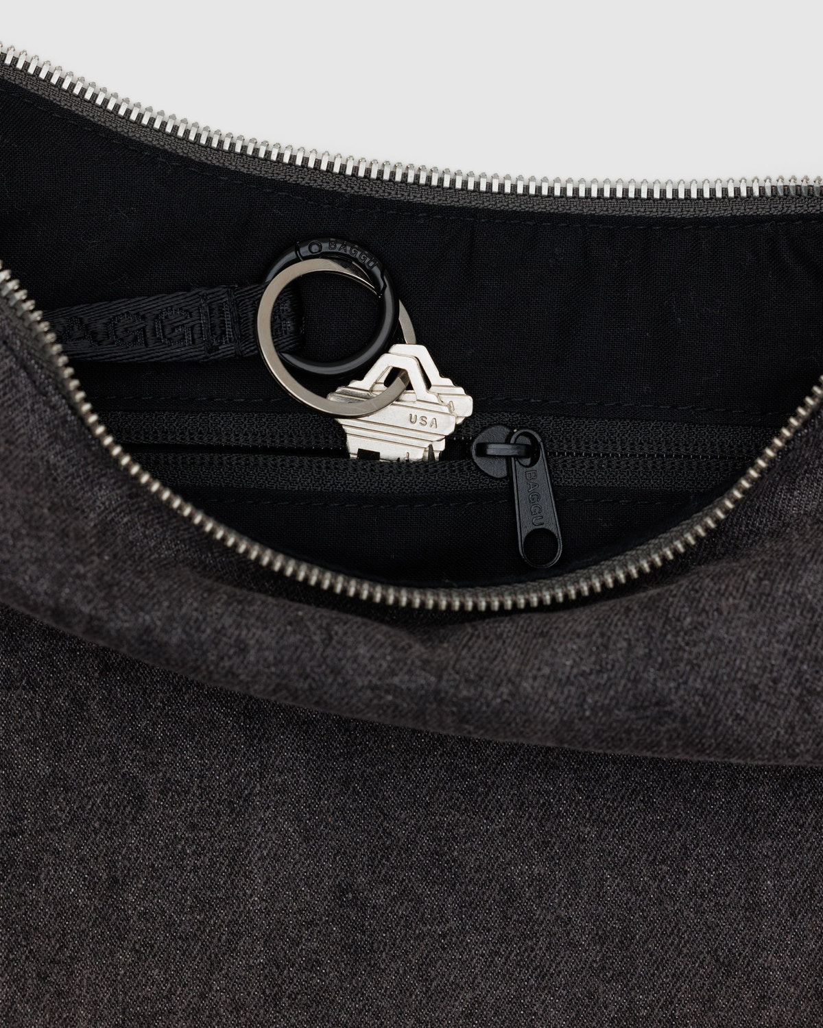 Medium Denim Crescent Bag - Image 3