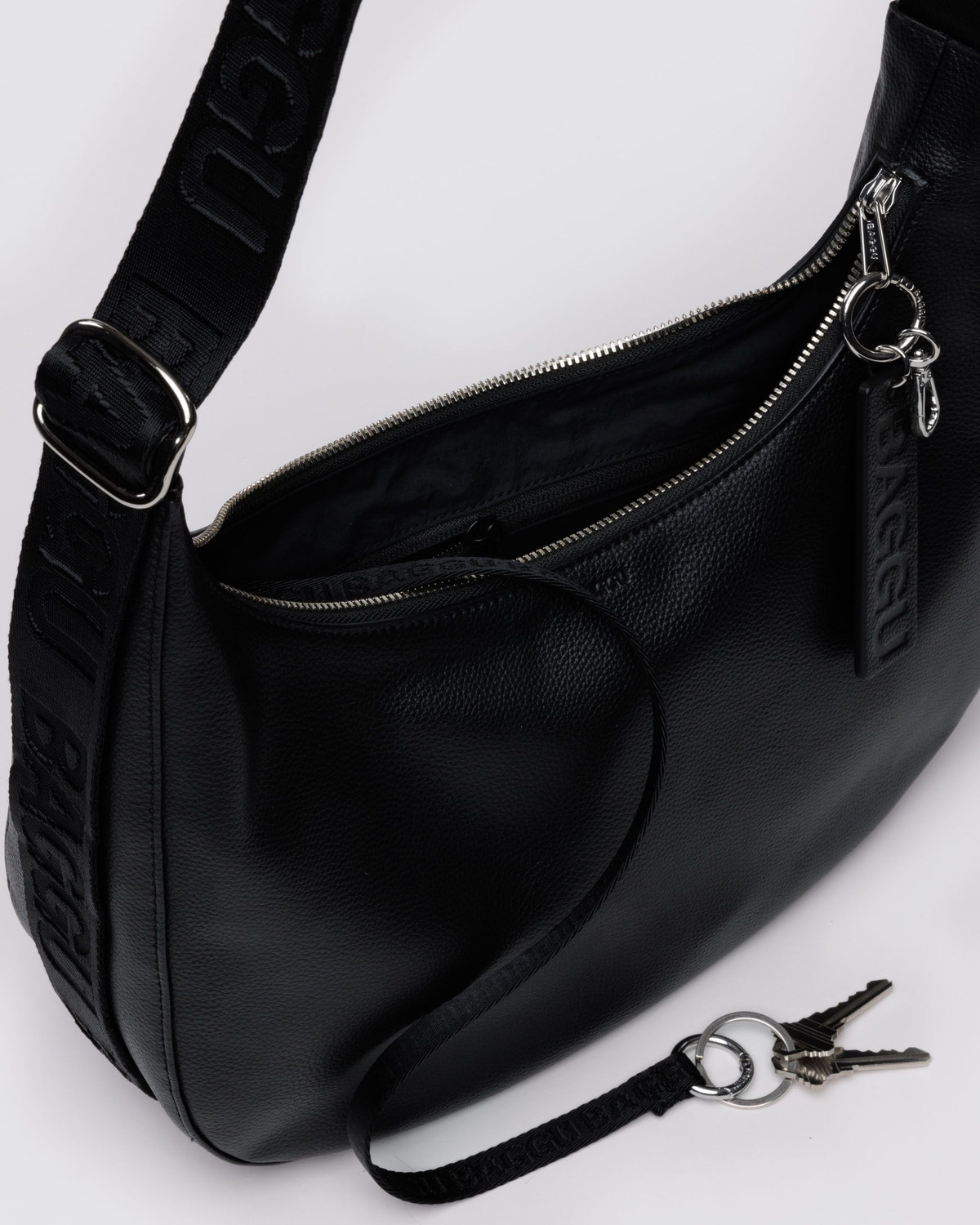 Medium Recycled Leather Crescent Bag - Image 4