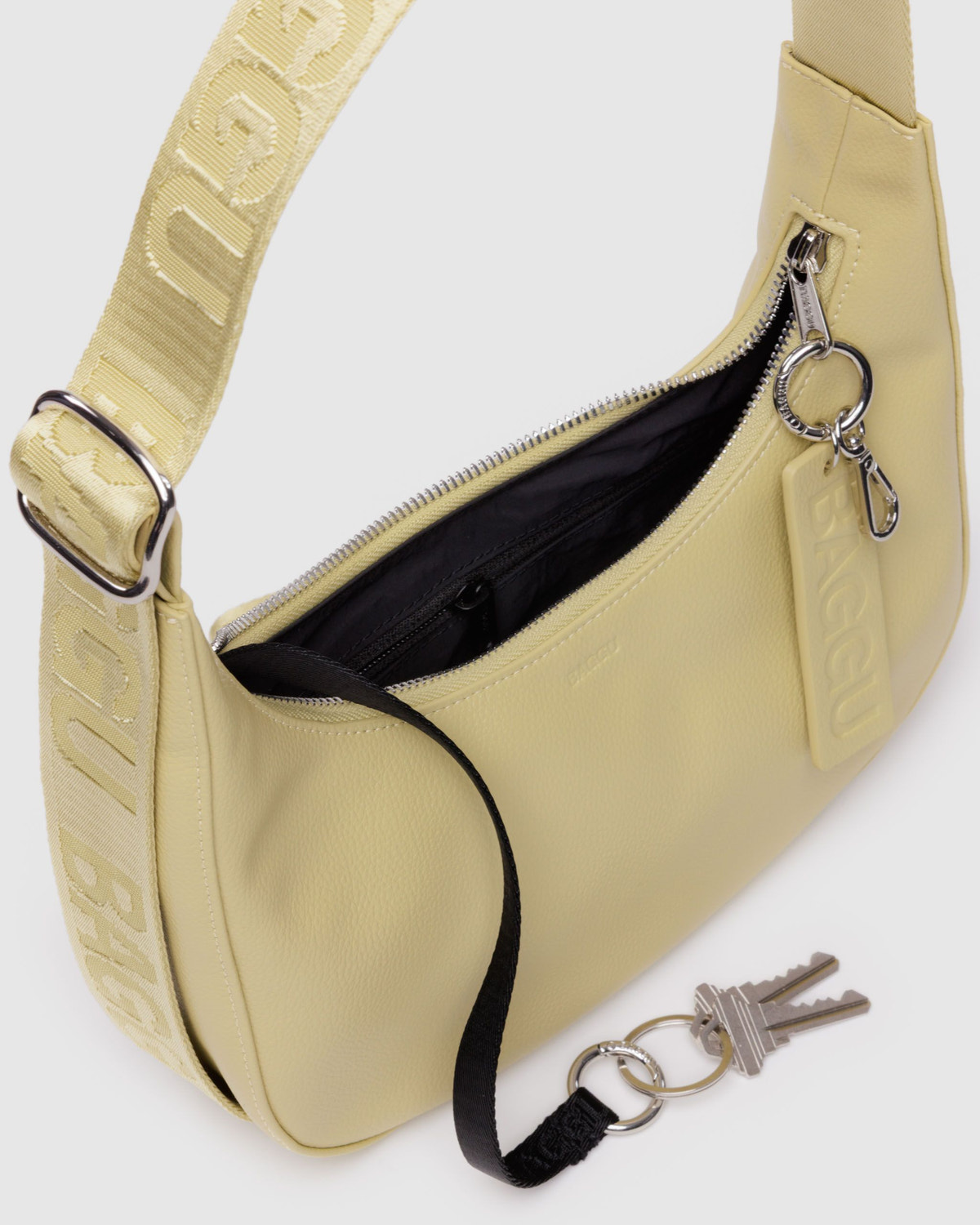 Small Recycled Leather Crescent Bag - Image 4